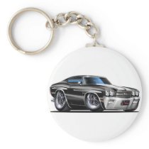 1970 Chevelle Black-White Car Key Chains
