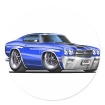 1970 Chevelle Blue-Black Car Sticker
