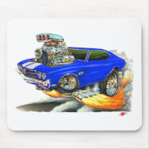 1970 Chevelle Blue-White Car Mousepad