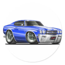 1970 Chevelle Blue-White Car Stickers