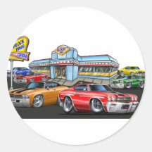 1970 Chevelle Diner Round Sticker