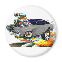 1970 Chevelle Grey-Black Top Car Refrigerator Magnet