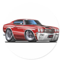 1970 Chevelle Maroon-Black Car Sticker