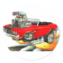 1970 Chevelle Red-Black Convertible Stickers