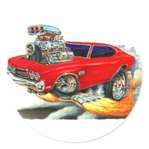 1970 Chevelle Red Car Sticker