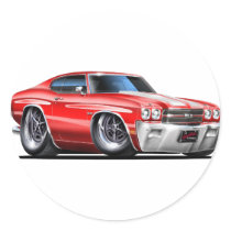 1970 Chevelle Red-White Car Stickers