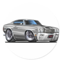 1970 Chevelle Silver-Black Car Sticker