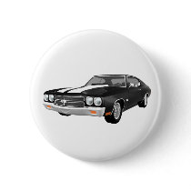 1970 Chevelle SS: Black Finish: Pinback Button