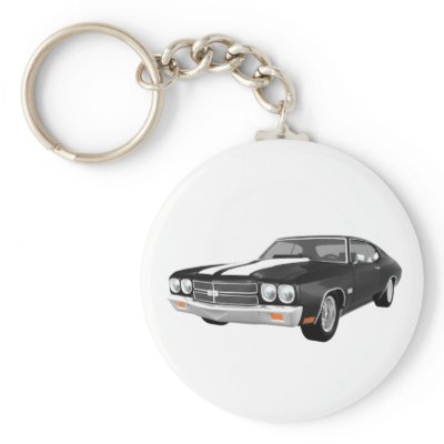 1970 Chevelle SS Black Finish Key Chains by spiritswitchboard