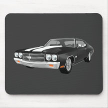 1970 Chevelle SS: Black Finish: Mousepads