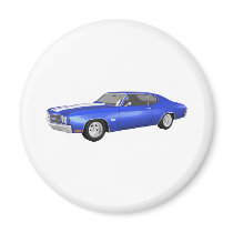 1970 Chevelle SS: Blue Finish: Refrigerator Magnets