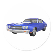 1970 Chevelle SS: Blue Finish: Round Sticker