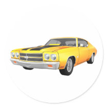 1970 Chevelle SS: Yellow Finish: Round Sticker