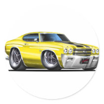 1970 Chevelle Yellow-Black Car Sticker