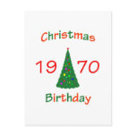 1970 Christmas Birthday Post Card