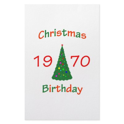 1970 Christmas Birthday Stationery Paper by christmasbirthday911