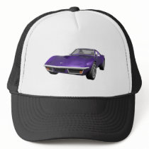 1970 Corvette Sports Car: Purple Finish: Trucker Hat