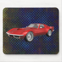 1970 Corvette Sports Car: Red Finish: Mousepad
