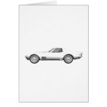 1970 Corvette Sports Car: White Finish Cards