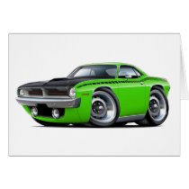 1970 Cuda AAR Lime Car Greeting Card