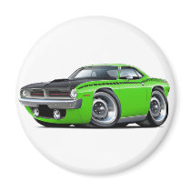 1970 Cuda AAR Lime Car Fridge Magnet