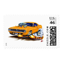 1970 Cuda Orange Car Stamps