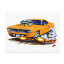 1970 Cuda Orange Car Postcard