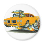 1970 GTO Orange Car Refrigerator Magnets