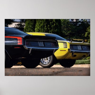 1970 Plymouth 'Cuda 440 & HEMI Poster by musclecarphoto