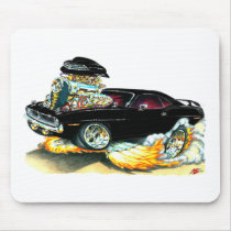 1970 Plymouth Cuda Black Car Mousepad