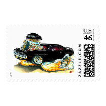 1970 Plymouth Cuda Black Car Postage Stamp