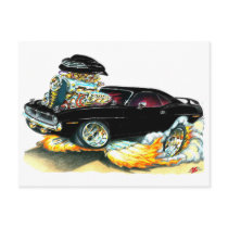 1970 Plymouth Cuda Black Car Postcards
