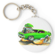 1970 Plymouth Cuda Green Car Key Chain