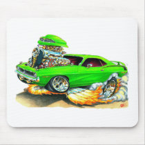 1970 Plymouth Cuda Green Car Mousepad