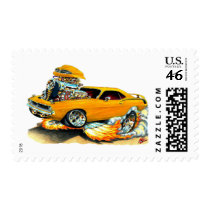 1970 Plymouth Cuda Orange Car Postage Stamp