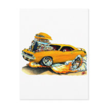 1970 Plymouth Cuda Orange Car Postcard