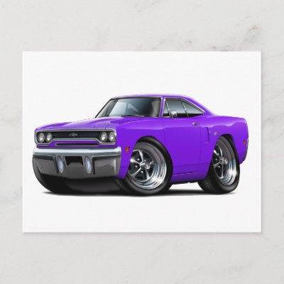 1970 Plymouth GTX Purple Car Post Card by maddmaxart