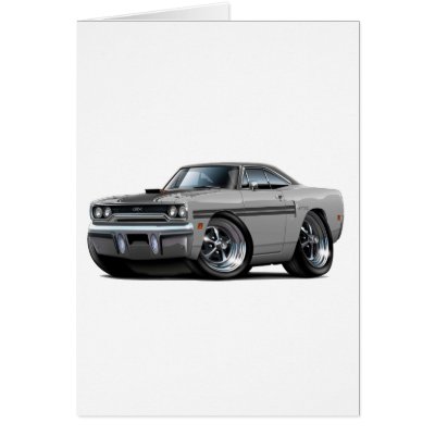 1970 Plymouth GTX SilverBlack Top Car Greeting Card by maddmaxart