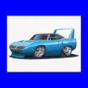 1970 Plymouth Superbird Blue Car postcards