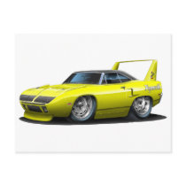 1970 Plymouth Superbird Yellow Car postcards by maddmaxart 1970 Plymouth Superbird Yellow Car postcards