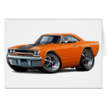 1970 Roadrunner Orange-Black Greeting Cards
