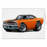 1970 Roadrunner Orange-Black Stripe Greeting Cards