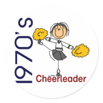 1970’s Cheerleader Stick Figure stickers