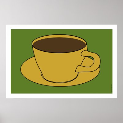 1970's Coffee Cup Pop Art poster by mazarakes