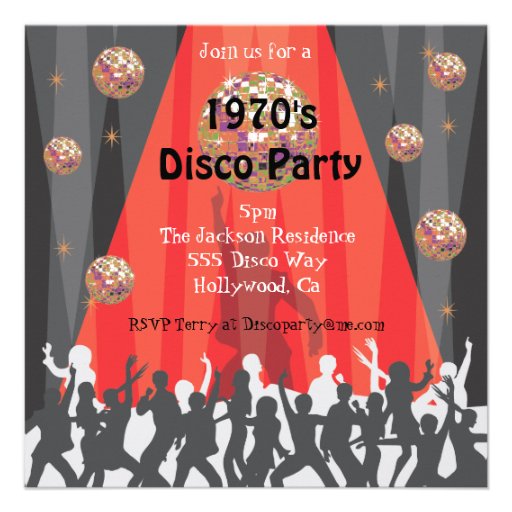 1970's Disco Party Invitation