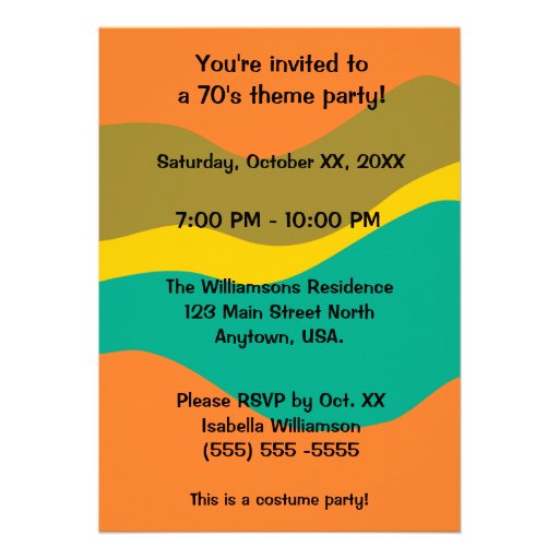 1970's Disco Theme Party Custom Announcements