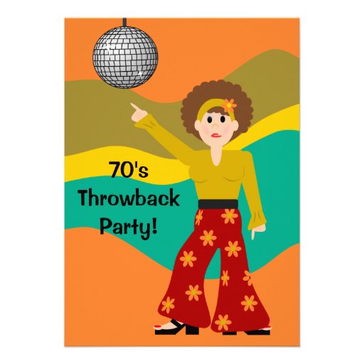 1970's Disco Theme Party Custom Announcements