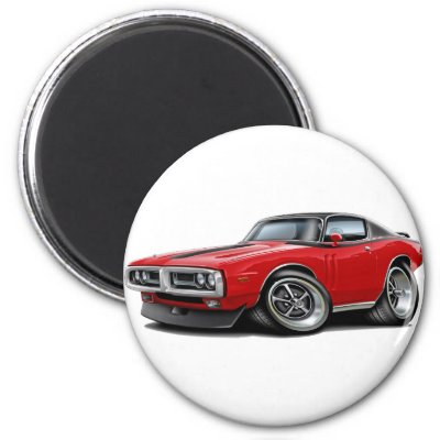 197172 Charger RedBlack Top Chrome Bumper Magnet by maddmaxart