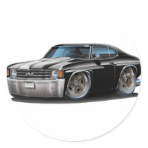 1971-72 Chevelle Black-White Car Round Stickers