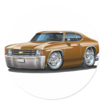 1971-72 Chevelle Brown Car Round Stickers